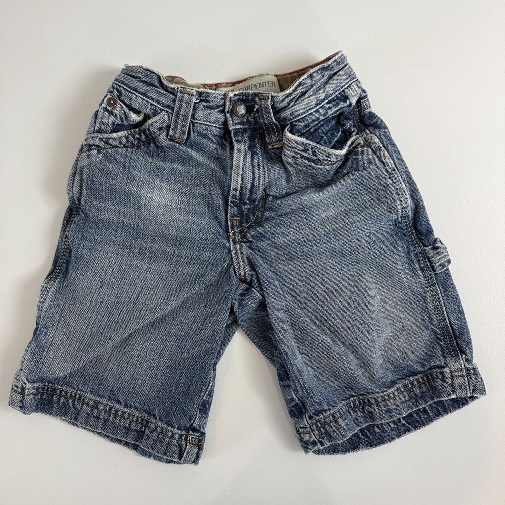 Gap Kids Boys Denim Carpenter Blue Jean Shorts 100% Cotton Size 7 Slim